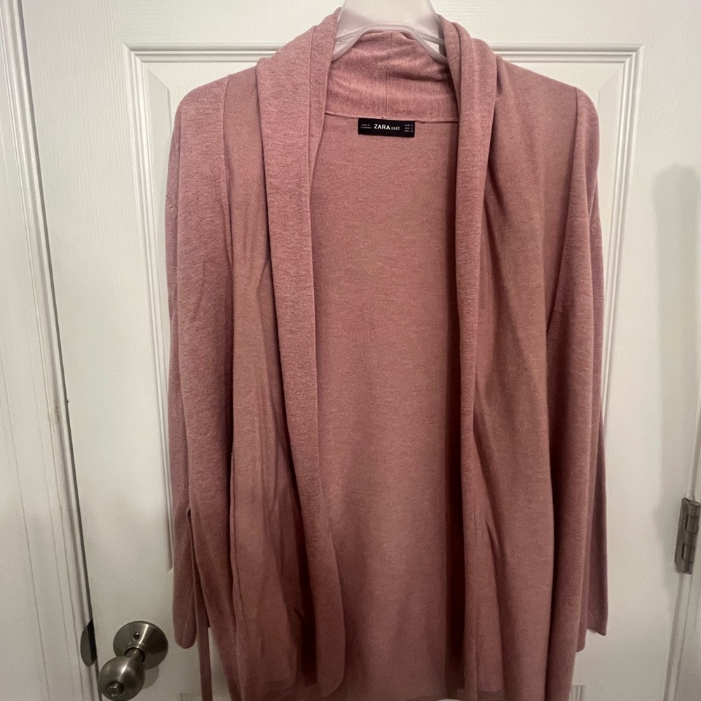 Zara Women's Knit Soft Pink Cardigan